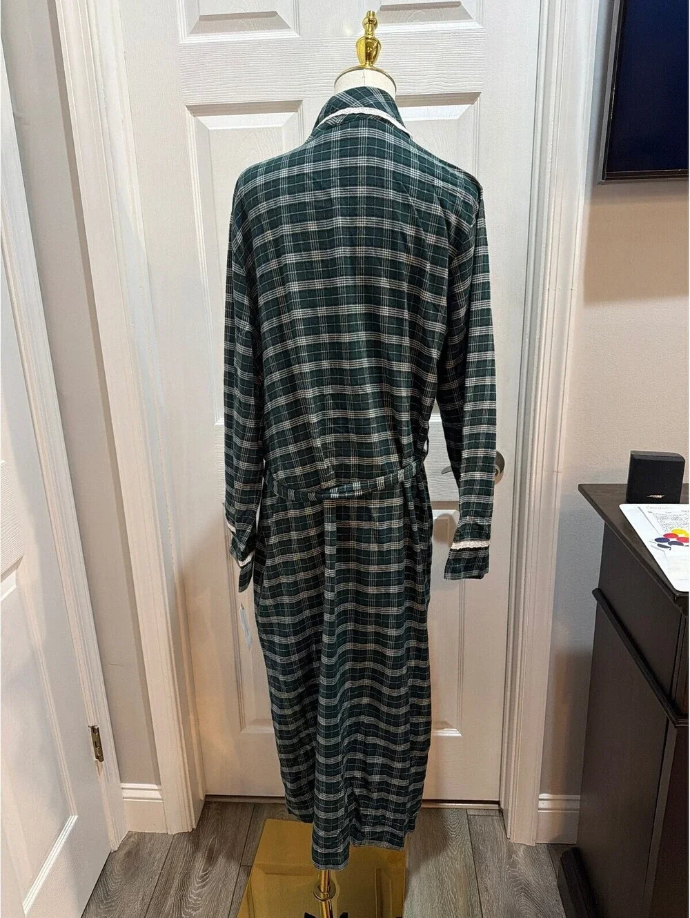 Charter Club Women's Plaid Long Robe with Belt XL/XXL